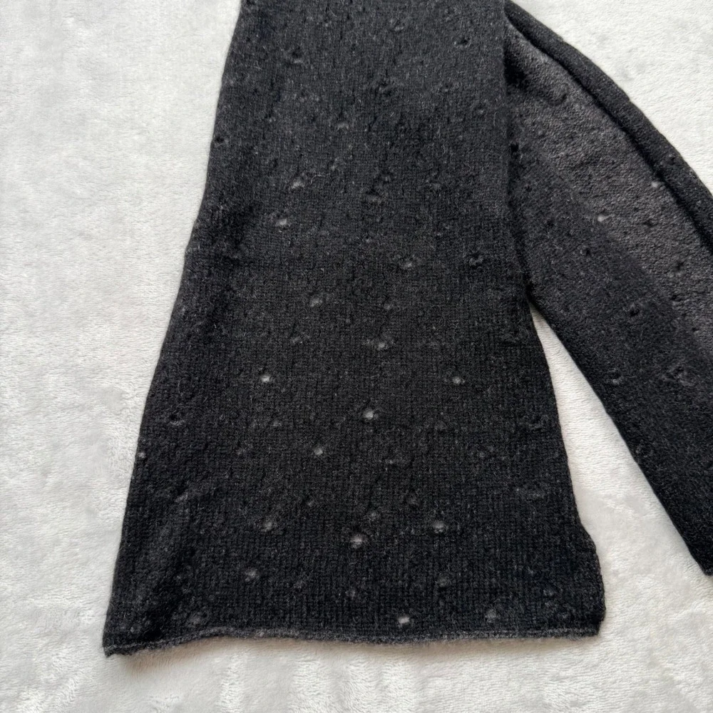 Eileen Fisher 100% Cashmere Pointelle Knit Rectangle Slim Scarf 69